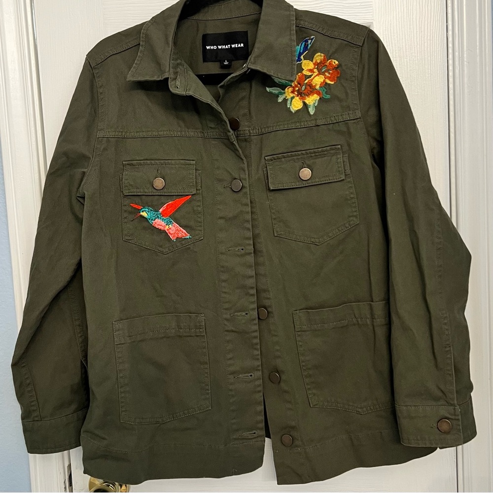 Who What Wear Embroidered Jacket, Size Large